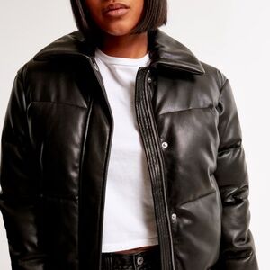 Abercrombie vegan leather puffer